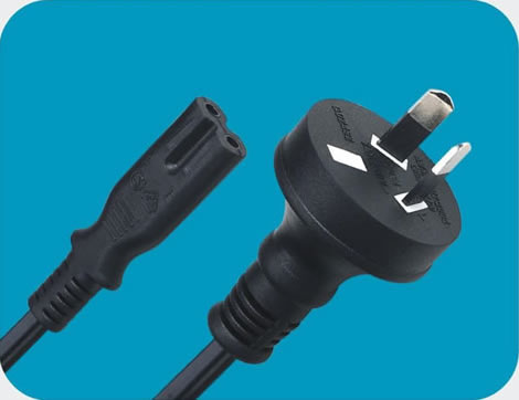 Australia Power Cords, AS/NZS 3112 Plug to IEC 60320 C7 Connector, Type I, 2 poles Plug, SAA, RCM Certified