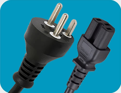Denmark Power Cords, AFSNIT 107-2-D1 Plug to IEC 60320 C15 Connector, Type K, 3 poles Plug, DEMKO Certified