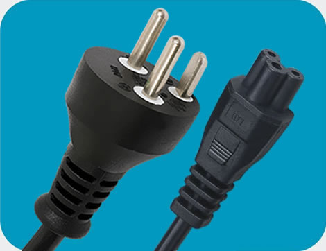 Denmark Power Cords, AFSNIT 107-2-D1 Plug to IEC 60320 C5 Laptop Connector, Type K, 3 poles Plug, DEMKO Certified