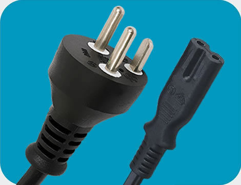 Denmark Power Cords, AFSNIT 107-2-D1 Plug to IEC 60320 C7 Connector, Type K, 2 poles Plug, DEMKO Certified