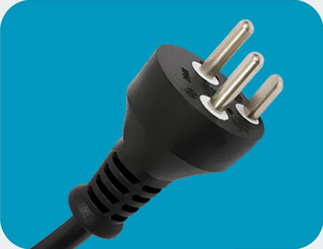 Denmark Power Cords, AFSNIT 107-2-D1 Plug, Type K, 3 poles, DEMKO Certified