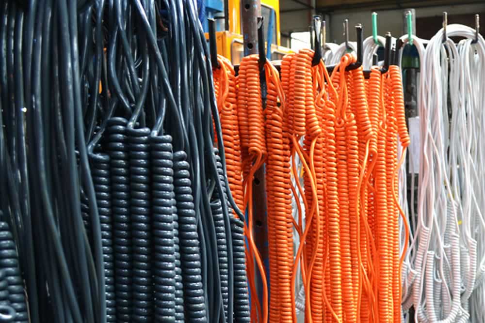 Coiled Power Cords Retractable Spiral Cable of  Flexible Power Cables