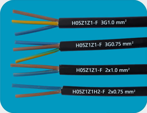 LSZH Low Smoke Zero Halogen Power Cords, H05Z1Z1-F, H05Z1Z1H2-F