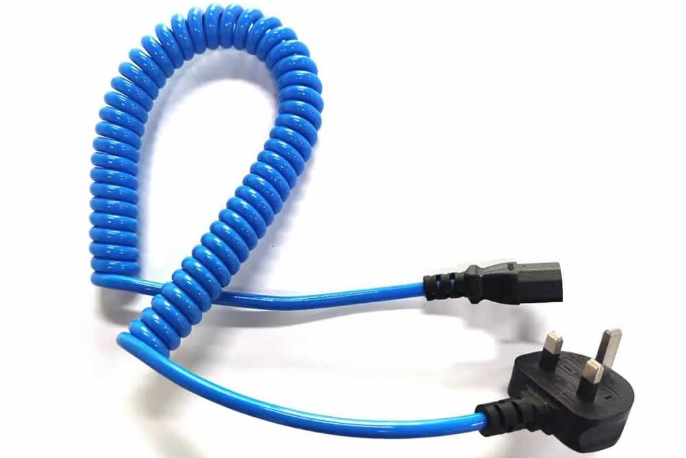 Coiled Power Cords Retractable Spiral Cable of  Flexible Power Cables