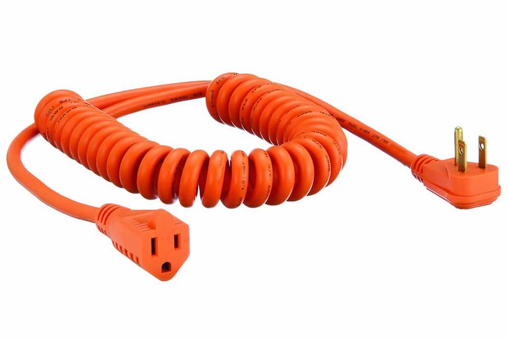 Coiled Power Cords Retractable Spiral Cable of  Flexible Power Cables