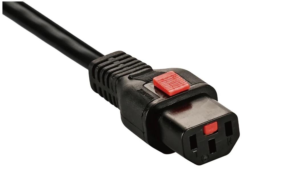IEC Power Cords, IEC 60320 C13 Locking Connector Plug, Type C13, 3 poles, 3 wires, UL, ETL, VDE, TUV, SAA, KC, PSE Certified