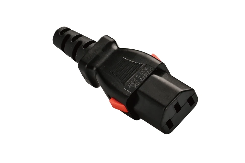 IEC Power Cords, IEC 60320 C13 Locking Connector Plug, Type C13, 3 poles, 3 wires, UL, ETL, VDE, TUV, SAA, KC, PSE Certified