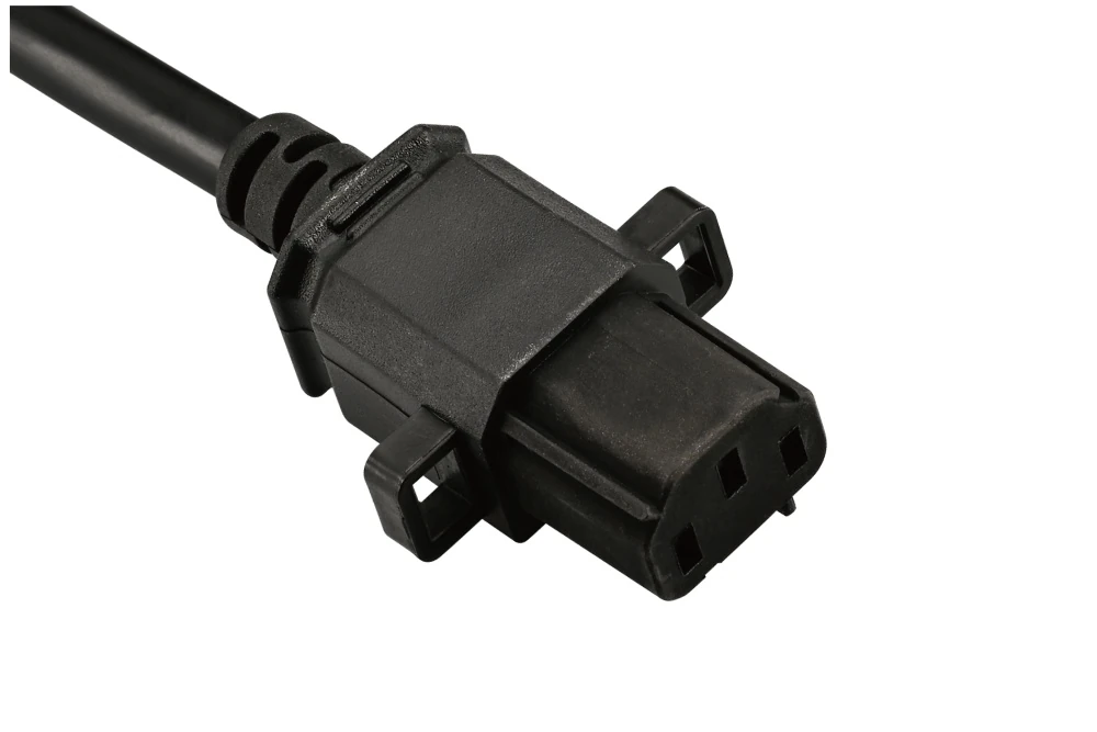 IEC Power Cords, IEC 60320 C13 Locking Connector Plug, Type C13, 3 poles, 3 wires, UL, ETL, VDE, TUV, SAA, KC, PSE Certified