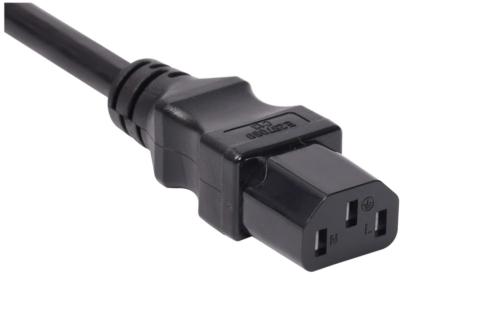 IEC Power Cords, IEC 60320 C13 Connector Plug, Type C13, 3 poles, 3 wires, UL, ETL, VDE, TUV, SAA, KC, PSE Certified