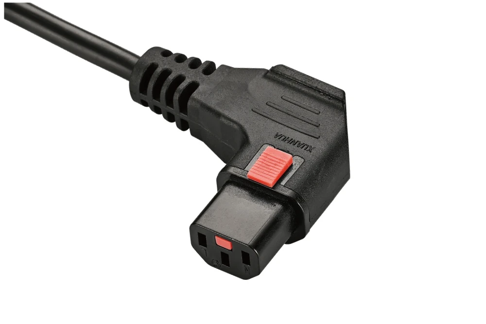 IEC Power Cords, IEC 60320 C13 Locking Connector Plug, Type C13, 3 poles, 3 wires, UL, ETL, VDE, TUV, SAA, KC, PSE Certified