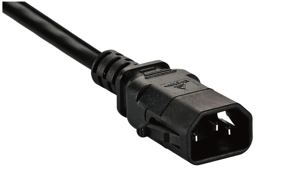 IEC Power Cords, IEC 60320 C14 Locking Connector Plug, Type C14, 3 poles, 3 wires, UL, ETL, VDE, TUV, SAA, KC, PSE Certified