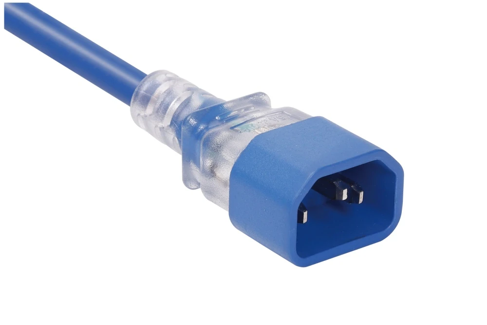 IEC Power Cords, IEC 60320 C14 Connector Plug, Type C14, 3 poles, 3 wires, UL, ETL, VDE, TUV, SAA, KC, PSE Certified