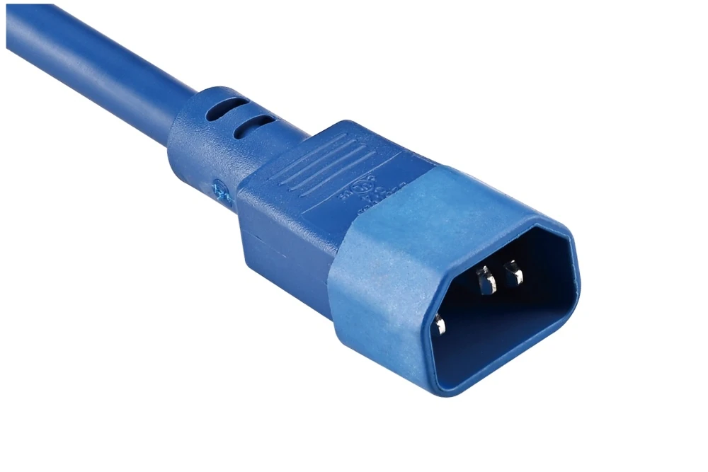 IEC Power Cords, IEC 60320 C14 Connector Plug, Type C14, 3 poles, 3 wires, UL, ETL, VDE, TUV, SAA, KC, PSE Certified