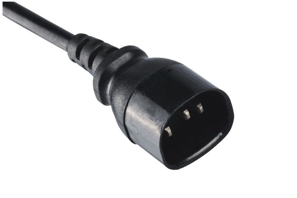 IEC Power Cords, IEC 60320 C14 Waterproof IP44 Connector Plug, Type C14, 3 poles, 3 wires, UL, ETL, VDE, TUV, SAA, KC, PSE Certified