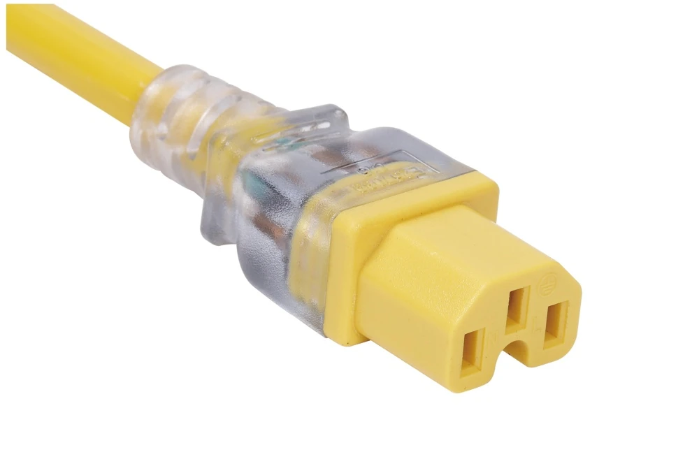 IEC Power Cords, IEC 60320 C15 Connector Plug, Type C15, 3 poles, 3 wires, UL, ETL, VDE, TUV, SAA, KC, PSE Certified