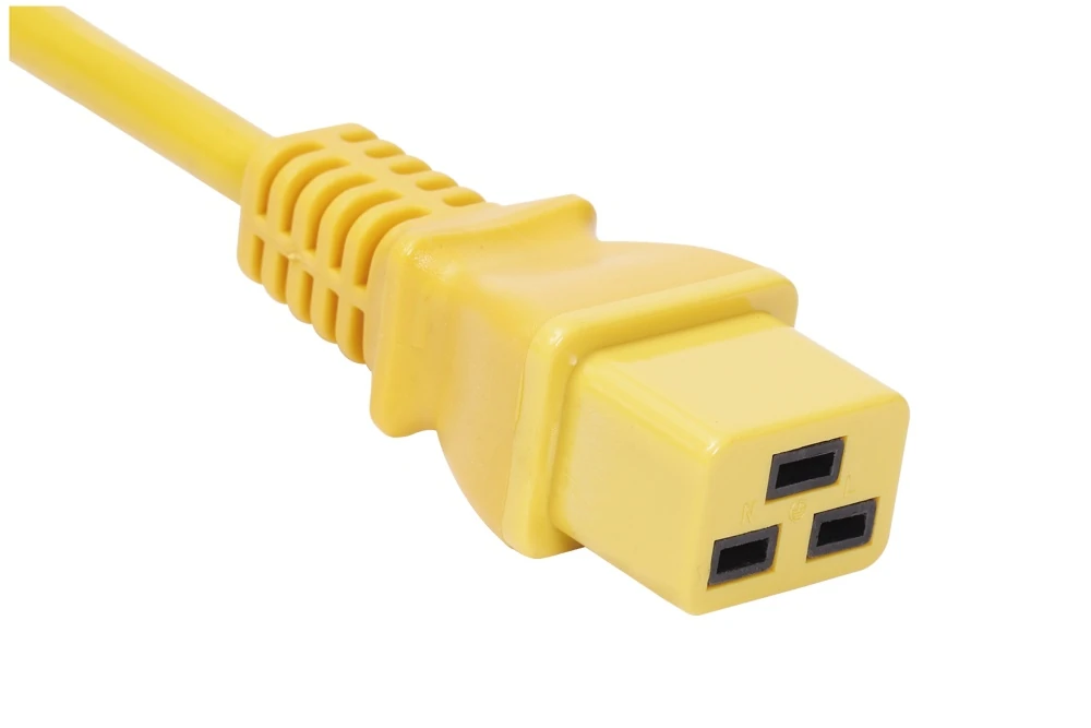 IEC Power Cords, IEC 60320 C19 Connector Plug, Type C19, 3 poles, 3 wires, UL, ETL, VDE, TUV, SAA, KC, PSE Certified