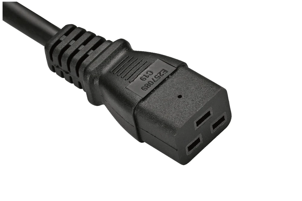 IEC Power Cords, IEC 60320 C19 Connector Plug, Type C19, 3 poles, 3 wires, UL, ETL, VDE, TUV, SAA, KC, PSE Certified