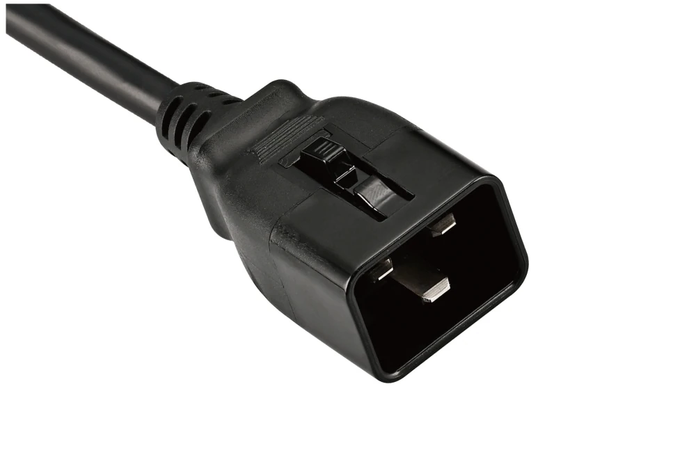 IEC Power Cords, IEC 60320 C20 Locking Connector Plug, Type C20, 3 poles, 3 wires, UL, ETL, VDE, TUV, SAA, KC, PSE Certified