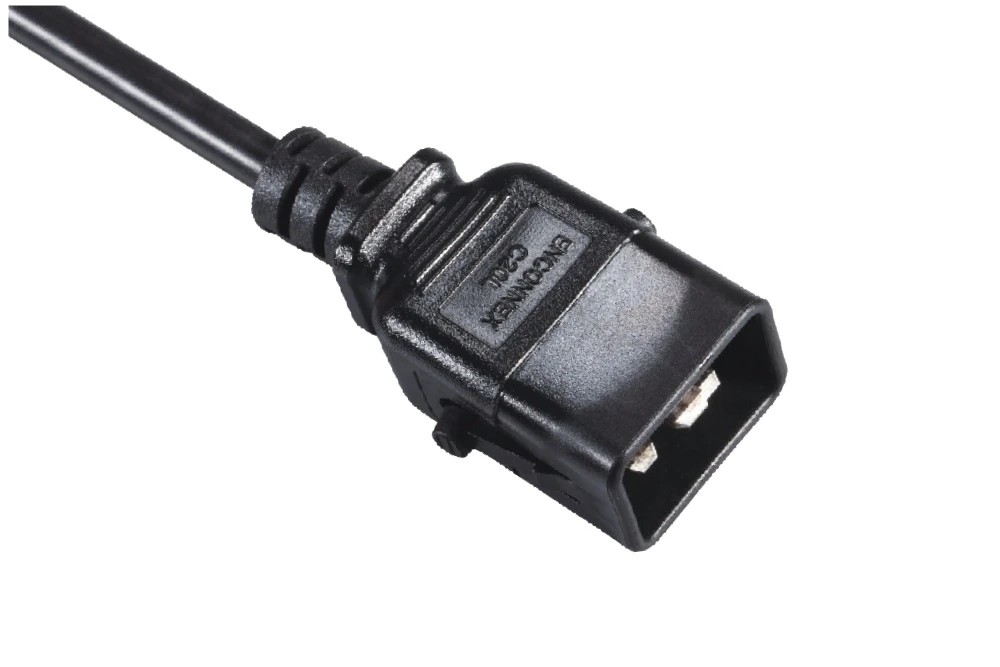 IEC Power Cords, IEC 60320 C20 Locking Connector Plug, Type C20, 3 poles, 3 wires, UL, ETL, VDE, TUV, SAA, KC, PSE Certified