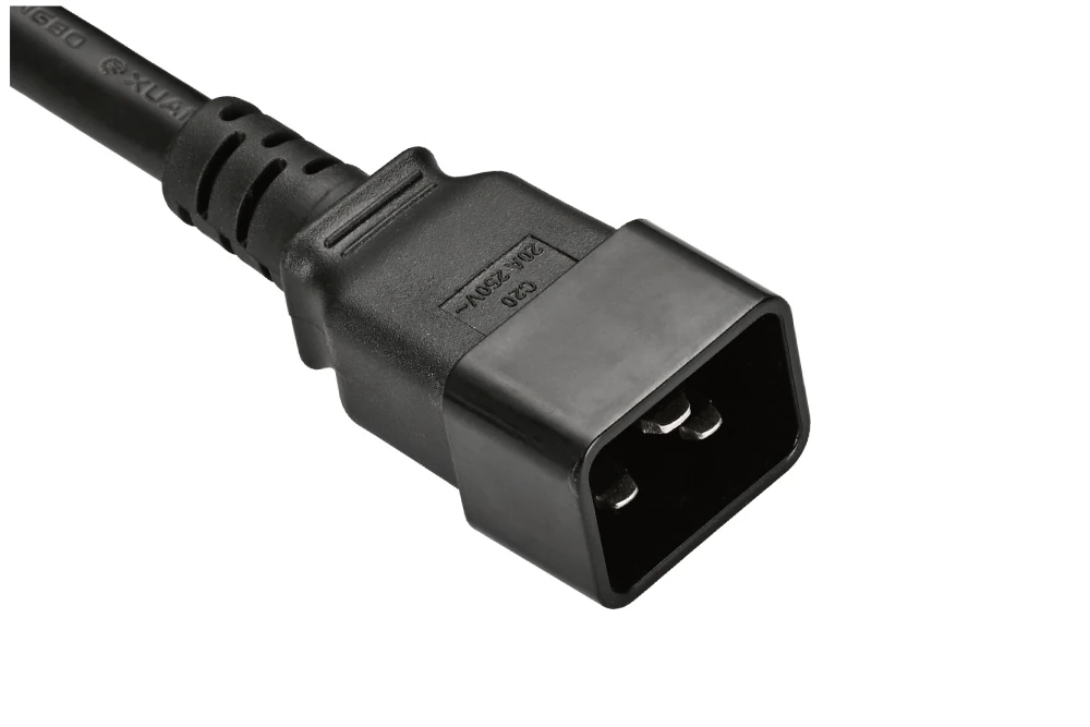 IEC Power Cords, IEC 60320 C20 Connector Plug, Type C20, 3 poles, 3 wires, UL, ETL, VDE, TUV, SAA, KC, PSE Certified