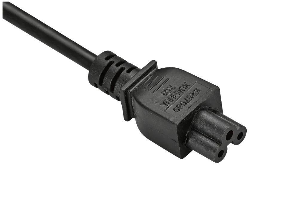 IEC Power Cords, IEC 60320 C5 Connector Plug, Type C5, 3 poles, 3 wires, UL, ETL, VDE, TUV, SAA, KC, PSE Certified