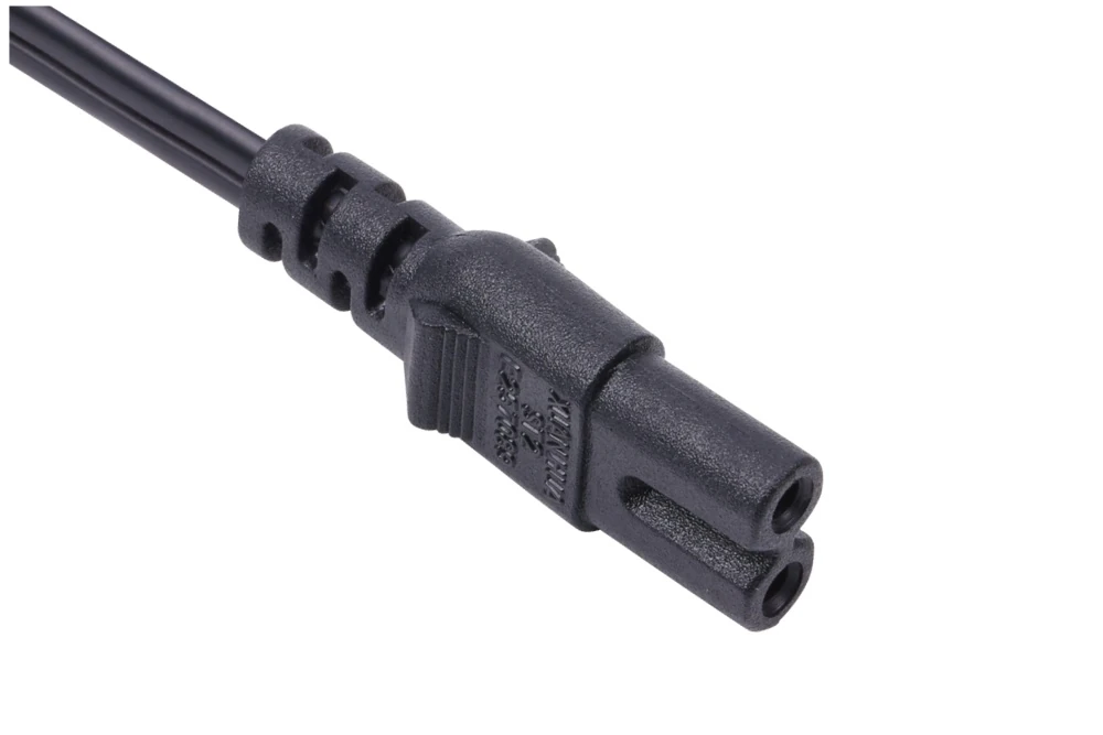 IEC Power Cords, IEC 60320 C7 Connector Plug, Type C7, 2 poles, 2 wires, UL, ETL, VDE, TUV, SAA, KC, PSE Certified