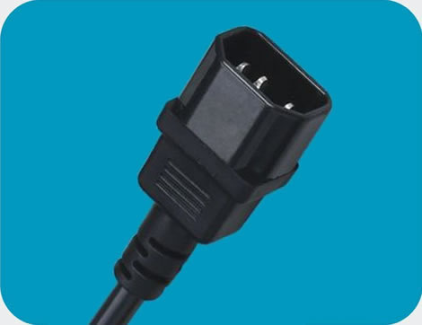 Indonesia Power Cords, IEC 60320 C14 Connector Plug, Type C14, 3 poles, UL, VDE, TUV, SAA, KC, PSE Certified