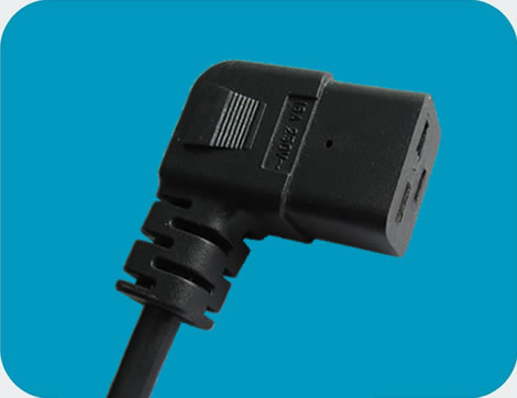 Indonesia Power Cords, IEC 60320 C19 Angle Connector Plug, Type C19, 3 poles, UL, VDE, TUV, SAA, KC, PSE Certified