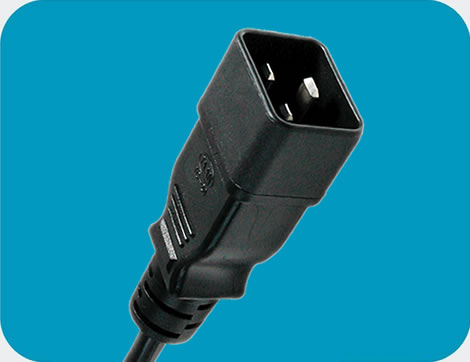 Italy Power Cords, IEC 60320 C20 Connector Plug, Type C20, 3 poles, UL, VDE, TUV, SAA, KC, PSE Certified