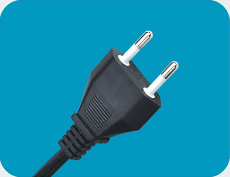Italy Power Cords, CEI 23-50 Plug, Type C, 2 poles, IMQ Certified