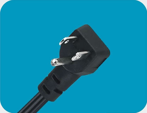 Japan Power Cords, JIS C 8303 Plug, Type B, 3 poles, PSE Certified