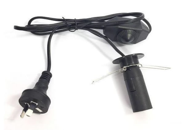 Australia Salt Lamp Cords With Rotary Dimmer Switch and E14 LampHolder Socket