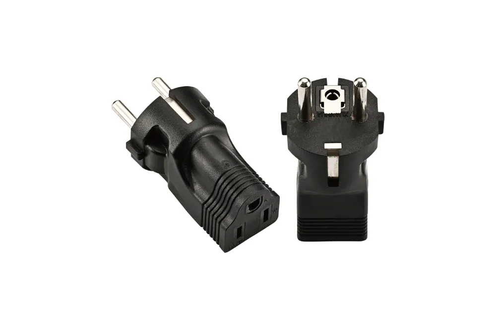 Europe To Usa Power Adapter Plug CEE 7/7 Schuko To NEMA 5-15R