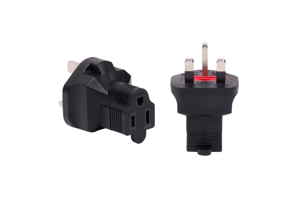 Uk To Usa Power Adapter Plug BS 1363 Fuse To NEMA 5-15R