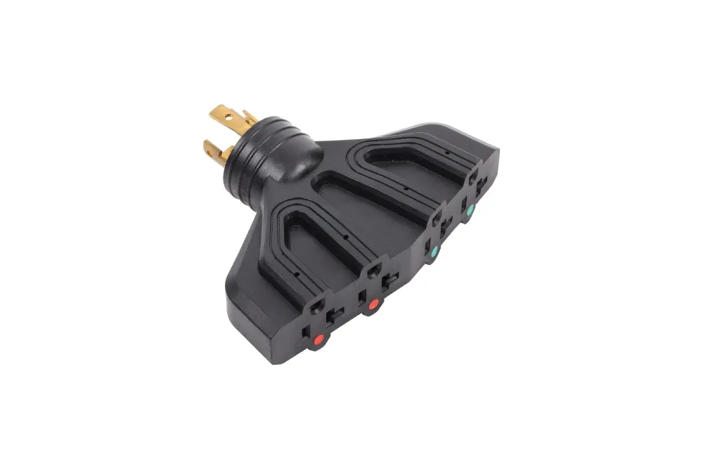 Usa Generator Rv Power Splitter Adapter Plug Multi Breaker NEMA L5-30P To NEMA 5-20R