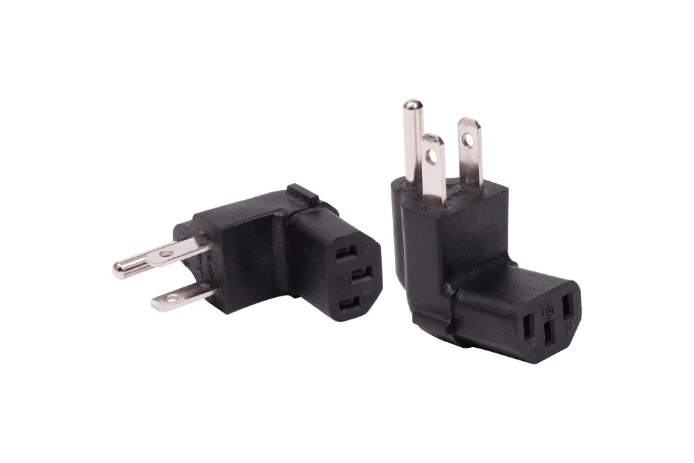Usa To IEC C13 Power Adapter Plug Angle NEMA 5-15P To IEC 60320 C13