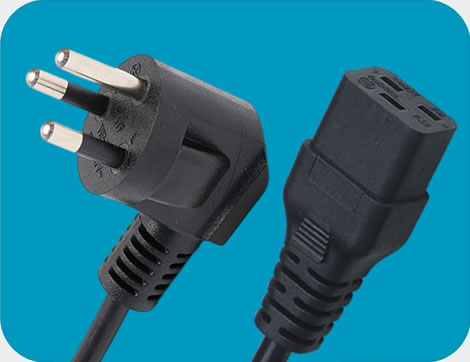 Thailand Power Cords, TIS 166-2549 Plug to IEC 60320 C19 Connector, Type O, 3 poles Plug, TISI Certified