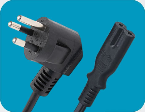 Thailand Power Cords, TIS 166-2549 Plug to IEC 60320 C7 Connector, Type O, 2 poles Plug, TISI Certified