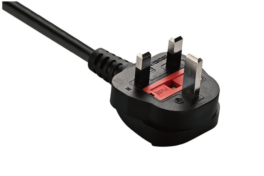 UK BS 1363 Molded Power Cords, Type G Plug with 3A-13A Fuse, ASTA Certified