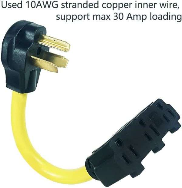 NEMA 10-30P to NEMA 5-15R X3