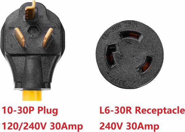 NEMA 10-30P to NEMA L6-30R