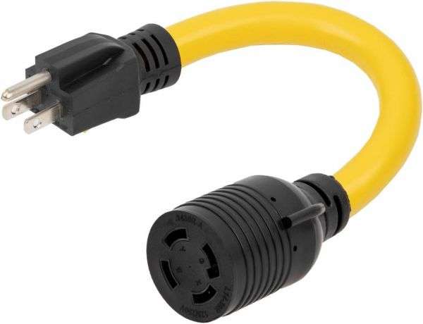 thumbnail image 2 of AC WORKS 1ft NEMA 5-15P Male To L14-30R Female Adapter Cord – 15A To 30A, 125V, Heavy Duty Indoor/Outdoor, 5 Year Warranty 2 of 6