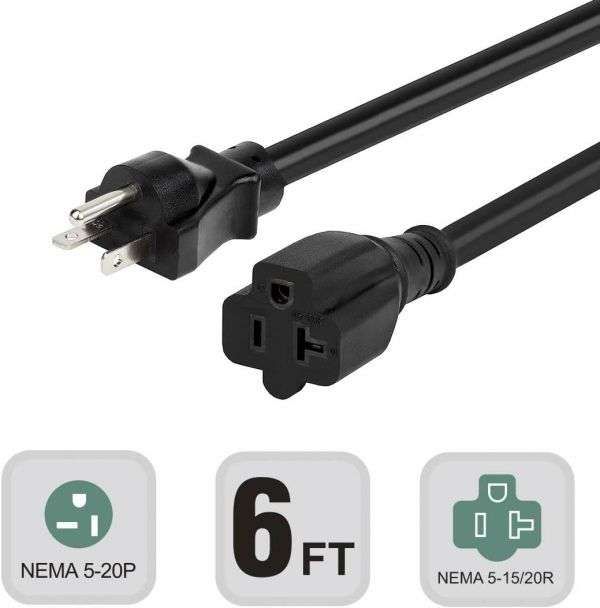 NEMA 5-20P to NEMA 5-20R