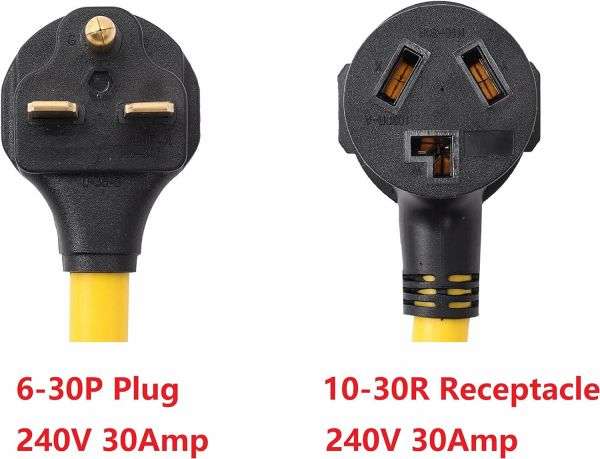 NEMA 6-30P to NEMA 10-30R