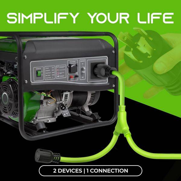NEMA L14-30P to NEMA L14-30R X2