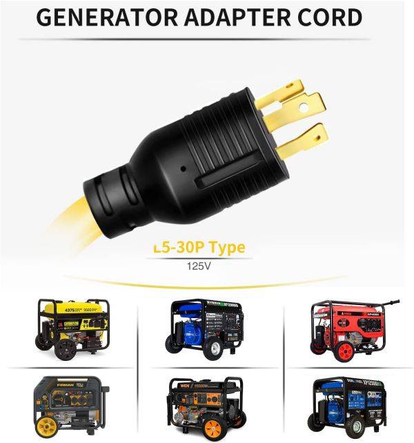 NEMA L5-30P to NEMA 5-15R X3