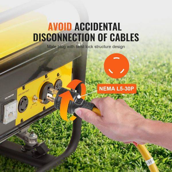 NEMA L5-30P to NEMA 5-15R X3