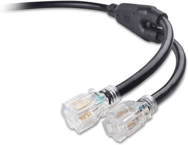 NEMA L5-30P to NEMA 5-20R X2