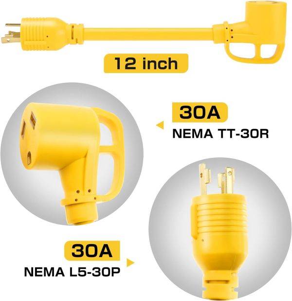 thumbnail image 2 of Journeyman-Pro TT-30P Male Plug Replacement – 30A 125V RV Generator Power Cord Plug 2 of 4
