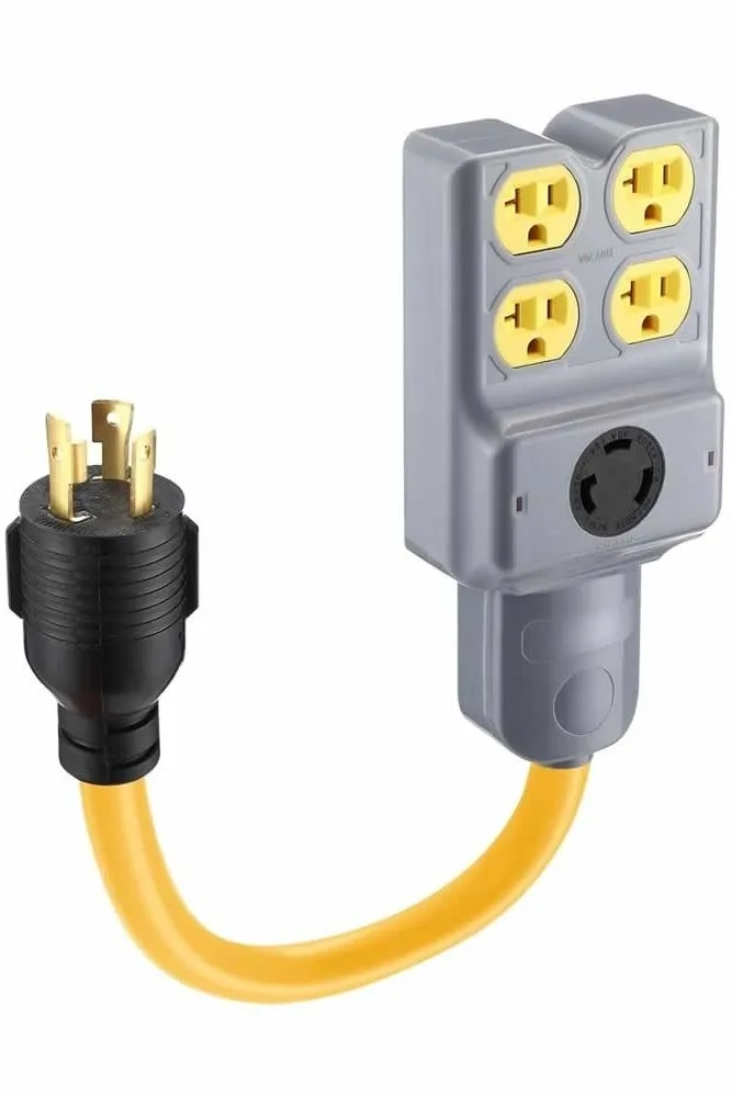 NEMA L5-30P to NEMA L5-30R NEMA 5-20R X4<br>Power Adapter Cord Sets